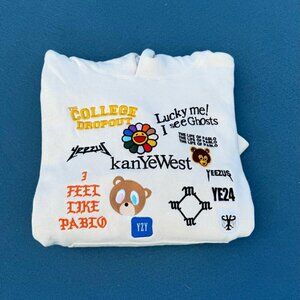 Kanye West Tribute Hoodie Tan Embroidered